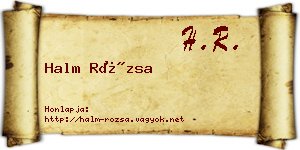 Halm Rózsa névjegykártya