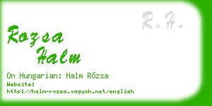 rozsa halm business card